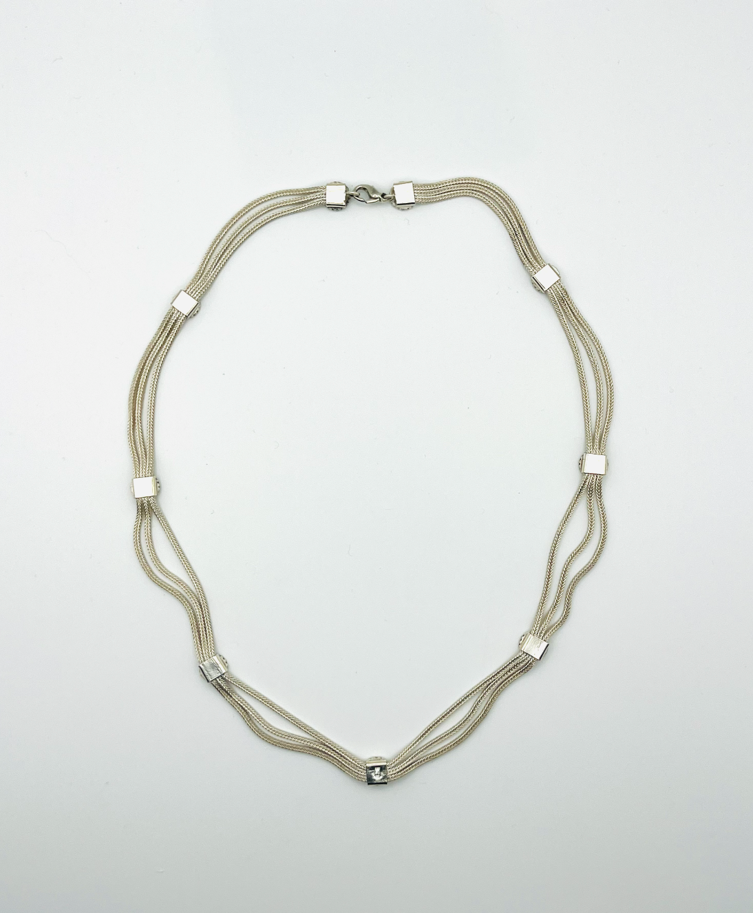 Sterling and Lilac Crystal Necklace
