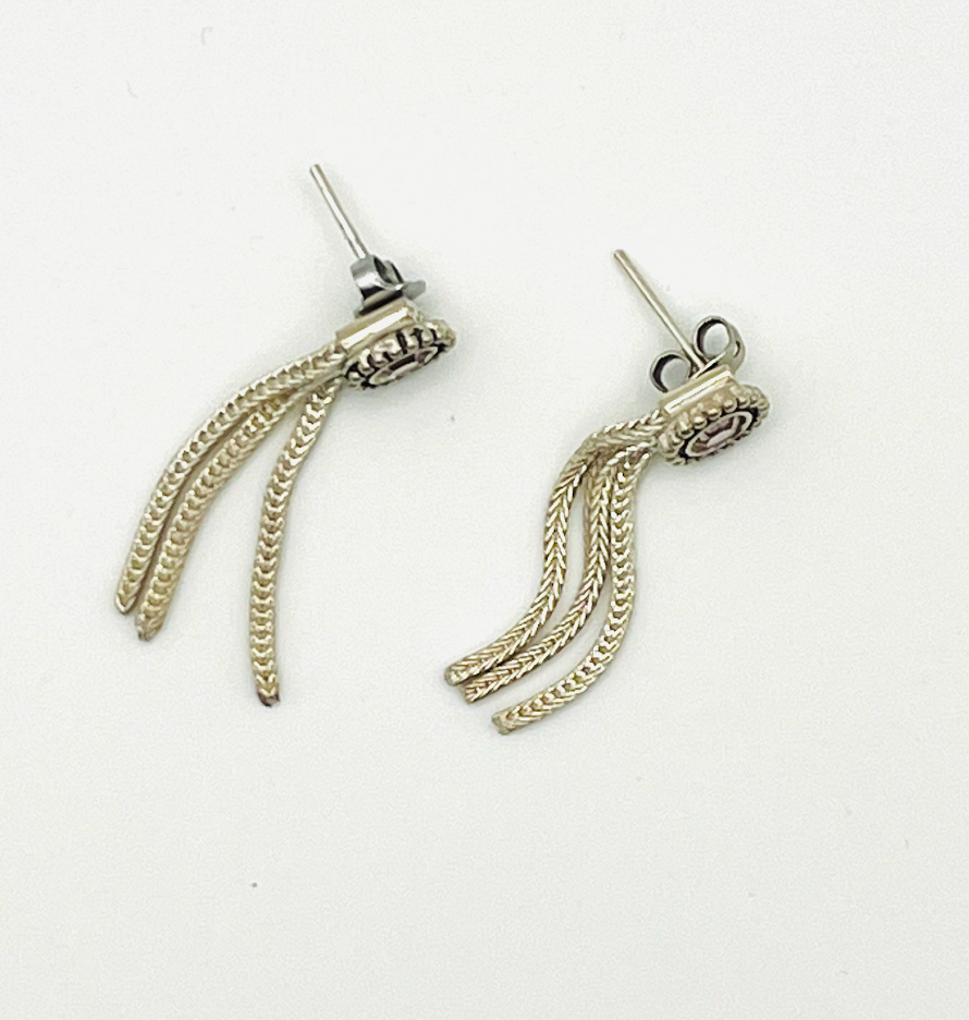 Sterling and Lilac Crystal Earrings