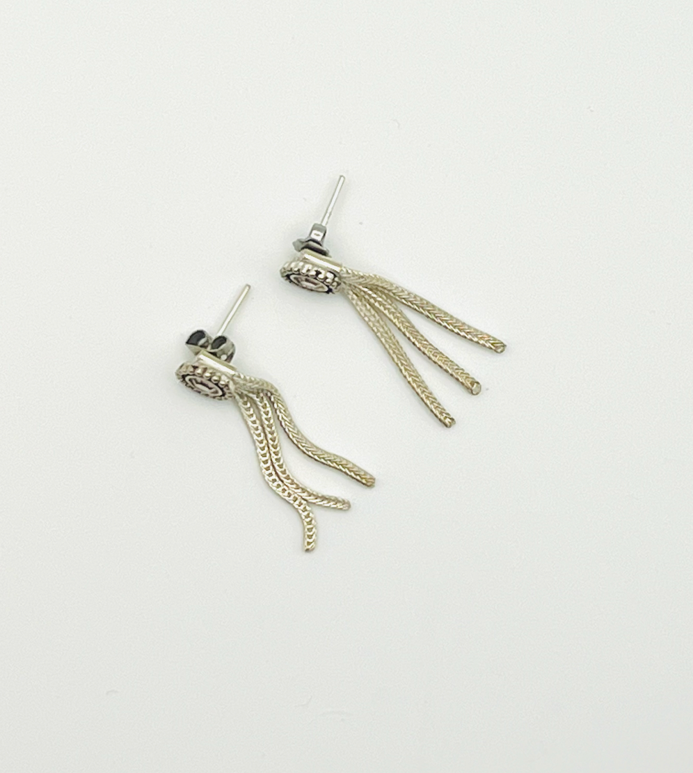Sterling and Lilac Crystal Earrings