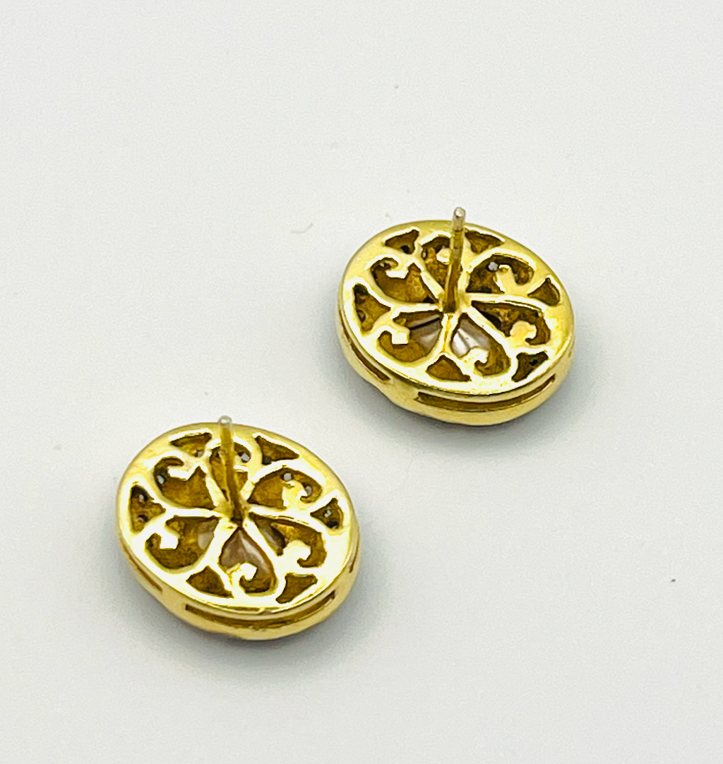 Mine Cut Diamond Earrings