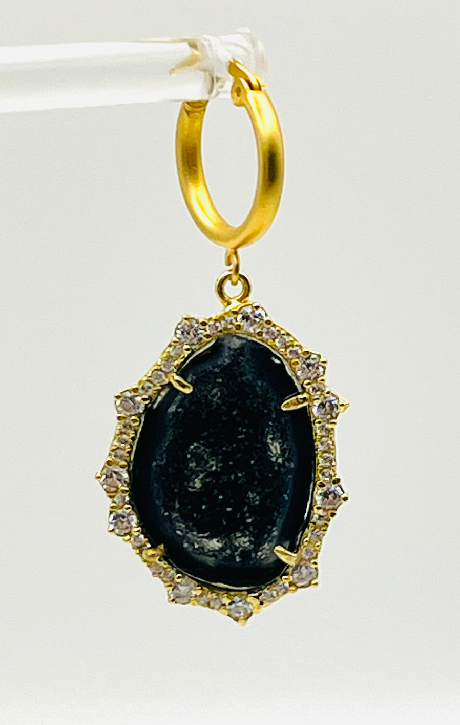 Black Geode Earrings