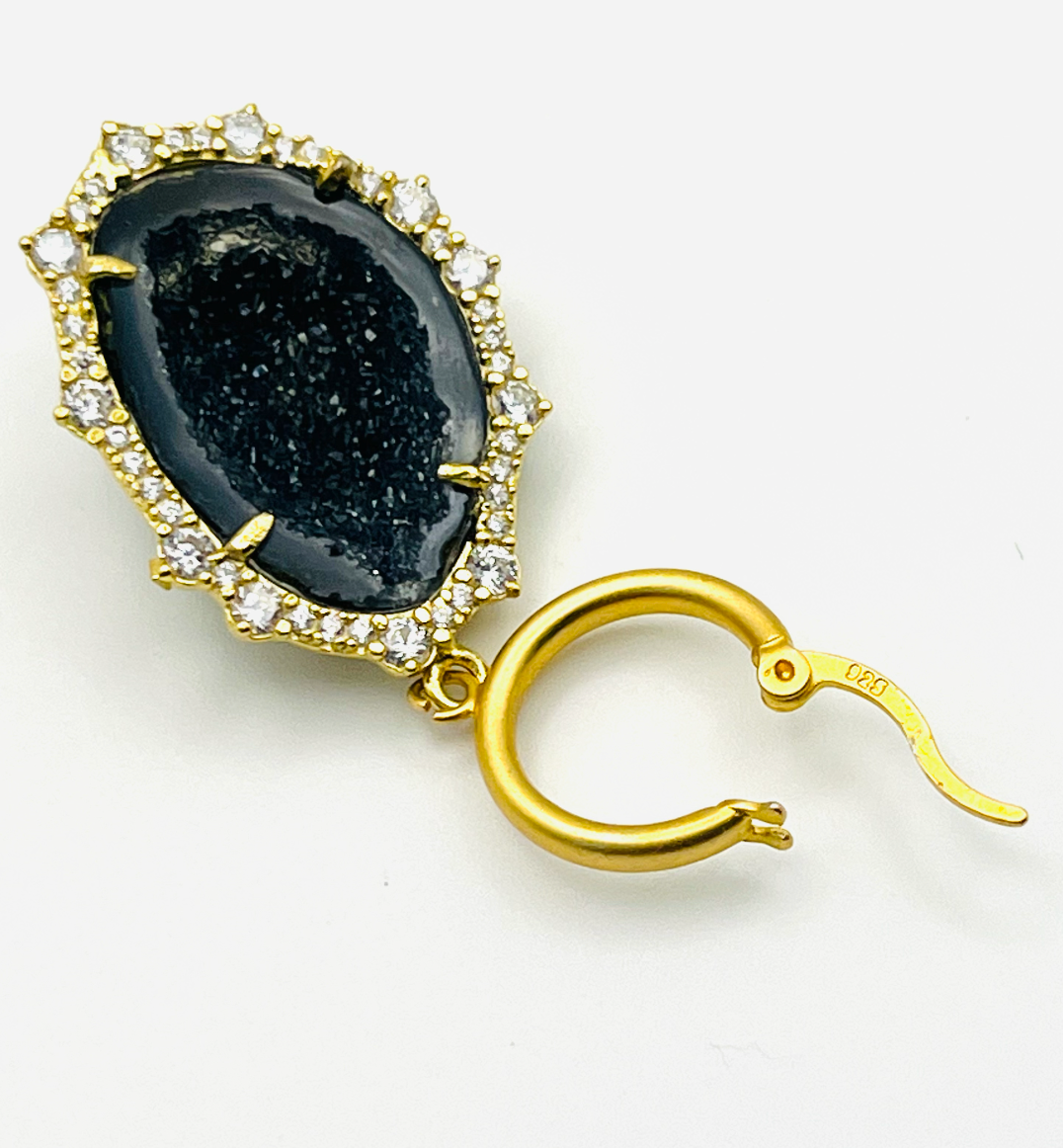 Black Geode Earrings