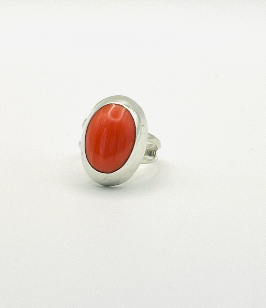 Sterling Coral Ring