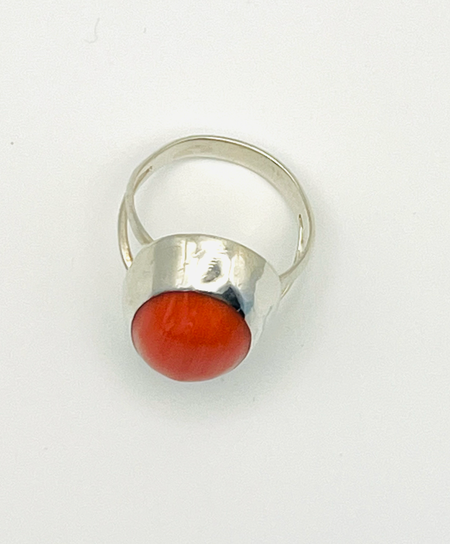Sterling Coral Ring
