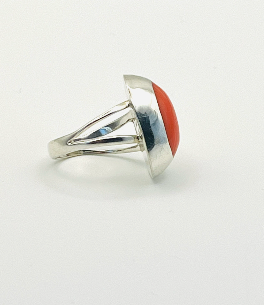 Sterling Coral Ring