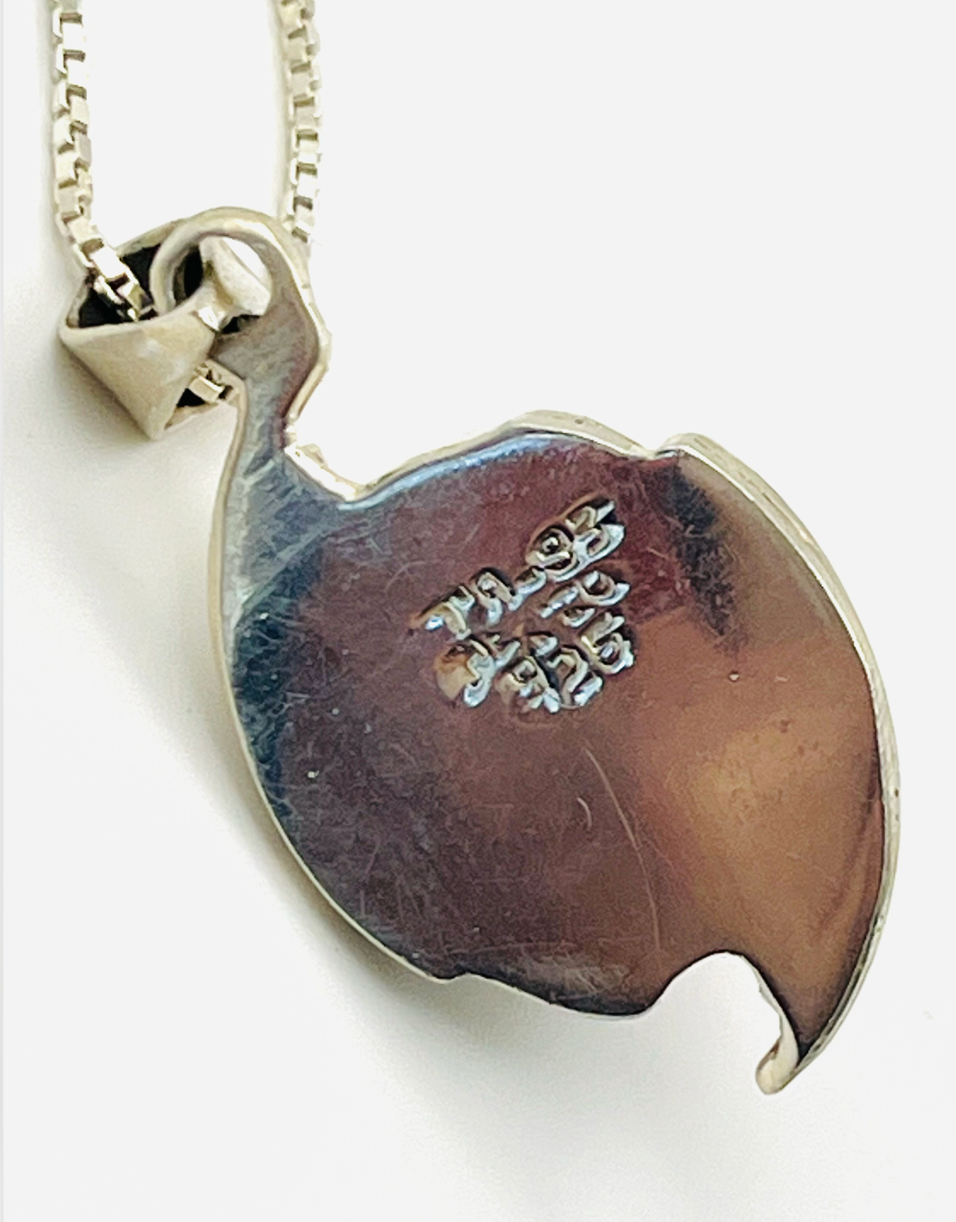 Taxco Coral Pendant on Sterling Italian Box Chain